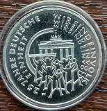 (A1074) MONEDA DIN ARGINT GERMANIA - 25 EURO 2015, LIT G, REUNIFICAREA GERMANIEI, Europa