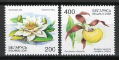 Belarus 2001 Mi 407/08 MNH - Plante pe cale de disparitie: Flori