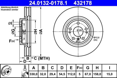 ATE 24.0132-0178.1 Disc frana foto