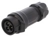 Conector Circular 3 Pin Gold Flash 10A Tată Lipire
