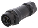 Conector Circular 3 Pin Gold Flash 10A Tată Lipire