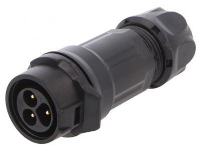 Conector Circular 3 Pin Gold Flash 10A Tată Lipire foto