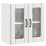 Dulap bucatarie Gossi Lucca alb, cu usa sticla, 60x31x60 cm, lemn prelucrat. Spatiu depozitare, design modern, rezistent umiditate