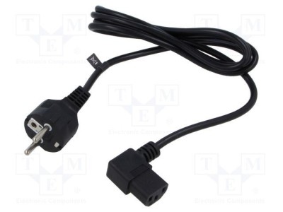 Cablu 3x0,75mm2 CEE 7/7 mufă IEC C13 mamă 90&amp;deg; PVC 1,8m POS foto