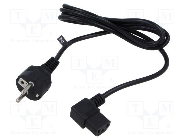 Cablu 3x0,75mm2 CEE 7/7 mufă IEC C13 mamă 90&deg; PVC 1,8m POS