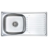 Chiuveta de bucatarie cu sita si sifon, otel inoxidabil