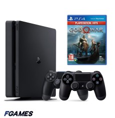 Consola Sony Playstation 4 Slim Ps4 1tb + Doua Controllere + God Of War PlayStation 4, Second-Hand