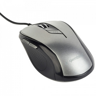 Mouse optic Gembird MUS-6B-01-BG, 1600 DPI, Negru/Gri foto