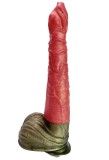 Cumpara ieftin Dildo No.28 Fantasy Beasts, Silicon Premium, Rosu/Verde, 29 cm, Mokko Toys