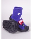 Mocasini pentru copii cu talpă antiderapantă &ndash; Model mașină de pompieri roșie
