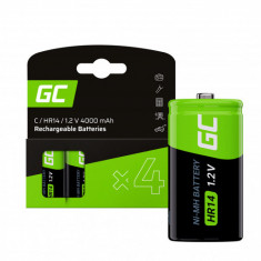 Green Cell Baterii 4x C R14 HR14 HR14 Ni-MH 1.2V 4000mAh