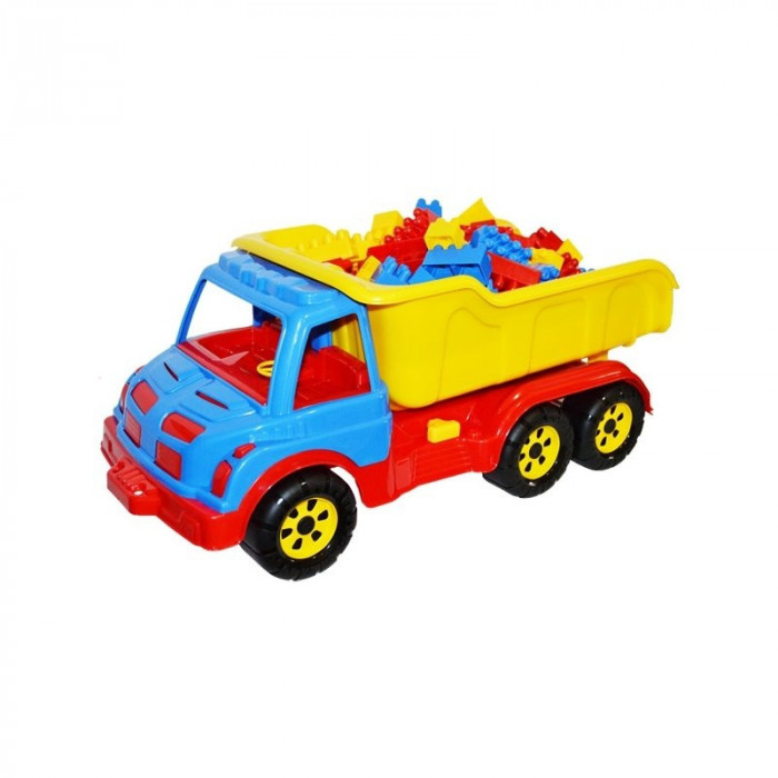 Camion plastic 60 cm + 80 cuburi &ndash; ROBENTOYS