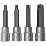 Set 4 biti torx Topmaster 330322, T40-T70, 100mm, Crom Vanadiu