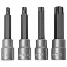 Set 4 biti torx Topmaster 330322, T40-T70, 100mm, Crom Vanadiu