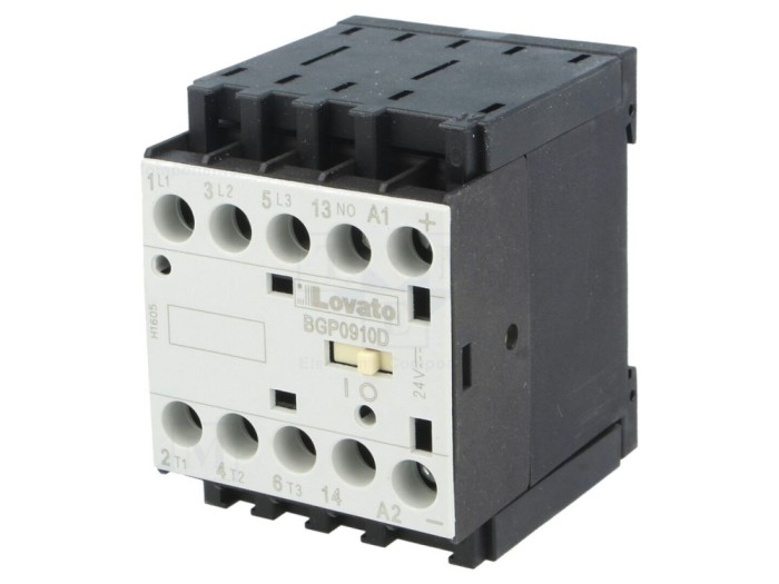 Contactor 3P 24VDC 9A NO x3