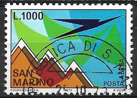 B0597 - San Marino 1972 - Posta Aeriana stampilat,serie completa