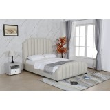 Pat Selena 160x200 cm Tapitat Stofa Crem Somiera Inclusa (cod ML 1906)