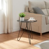 Masuta laterala Nopimi 45x43 cm, metal negru mat, [en.casa]