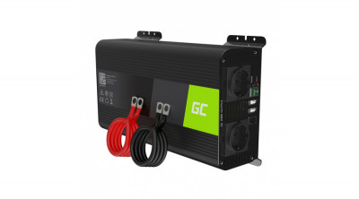 Green Cell Invertor de putere auto de la 12V la 230V (amplificator de tensiune, undă sinusoidală pură) 1000W / 2000W cu USB foto