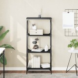 Gossi biblioteca cu 4 niveluri, negru, 59x35x132 cm, lemn prelucrat