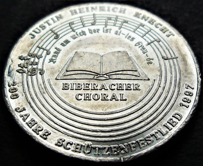 Jeton Comemorativ 200 Ani- Biberacher Choral, Germania 1997 *cod 2454 model mare