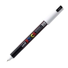 Marker UNI PC-1MR Posca 0,7 mm varf fin metalic alb foto