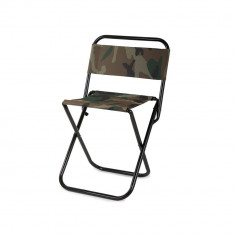 Scaun pliabil pentru camping, gradina, pescuit, Verk Group, model camuflaj, 39x29x59 cm