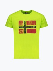 Tricou barbati cu decolteu la baza gatului si imprimeu cu logo, Verde (Marime: foto