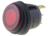 &Icirc;ntrerupător Rocker SPST ON-OFF 10A 24VDC cu Iluminare Roșie - R13-112-DC