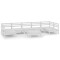 Set mobilier relaxare gradina, 8 piese, alb, lemn masiv de pin