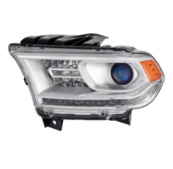 Far DODGE DURANGO, 2014-2015, partea stanga, TYC, cu &amp;quot;lumina timp de zi&amp;quot; tip LED; Tip=USA; HiR2+PY27/7W; manual; argintiu; Omologare: SAE;