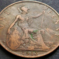 Moneda istorica 1 (ONE) Penny - ANGLIA, anul 1913 *cod 4692 A - GEORGIVS V super