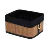 Cumpara ieftin Coș Rectangular Bambus / In Mediu 28.5X23X15 Cm &ndash; Natural/Negru | Organizatoare Baie