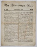 DER SIEBENBURGER BOTE , NR. 111 ZIAR , APARUT LA SIBIU , TEXT IN GERMANA CU CARACTERE GOTICE , 18 OCT. 1848