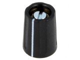 Buton rotativ negru cu indicator ABS 6mm 13,5x15,5mm