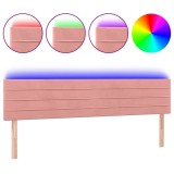 Cumpara ieftin Tablie de pat cu LED, roz, 200x5x78/88 cm, catifea