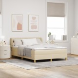 VidaXL Pat cu arcuri și saltea crem 90x200 cm Crem 160 x 200 cm