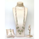 Cumpara ieftin Set Bijuterii Wonders Cuarț Roz &amp; Verde Rutilat, Argint 925 placat Aur Roz, Colier, Brățară, Cercei - Made in Italy