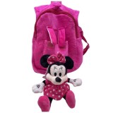 Ghiozdan de plus cu mascota detasabila Minnie Roz