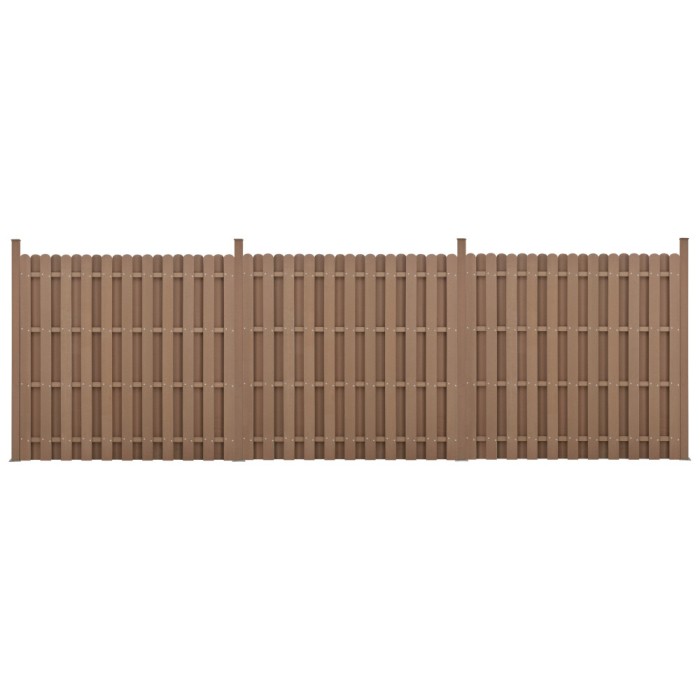 [neu.holz]&reg; Gard Jupiter 3 panouri, 185 x 562 cm, WPC, maro HausGarden Leisure