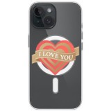 Husa personalizata apple iphone 14 plus, magsafe, love you