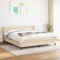 vidaXL Pat box spring cu saltea, crem, 160x200 cm, material textil 3126338