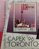 BC449, ROMANIA, COLITA EXP.FILATELICA MONDIALA TORONTO 1996