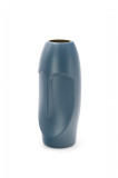 Cumpara ieftin Vaza decorativa asimetrica, plastic, albastru, 25 x 6 xm