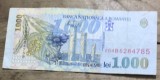 BNKRO05 Bancnota veche 1000 lei 1998 Mihai Eminescu hirtie Romania una mie lei circulata bani vechi colectie numismatica