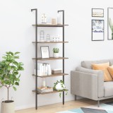 vidaXL Raft &icirc;nclinat cu 5 niveluri, maro &icirc;nchis / negru, 64x35x185 cm