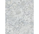 Tapet floral, extralavabil, argintiu, dormitor, Marburg Botanica, 33953