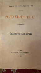 SCHNEIDER ET C*ie,CATALOG DE PREZENTARE AN 1900/PIESA DE COLECTIE foto