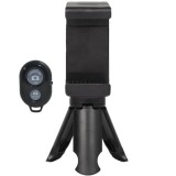 Kit suport smartphone cu mini trepied de birou 8.5 cm si telecomanda bluetooth, prindere automata 5.5, 8 cm, montura 1 4 inch