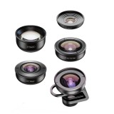 Set 5 lentile profesionale marca Apexel pentru iPhone, Samsung, Huawei, Oppo, Xiaomi